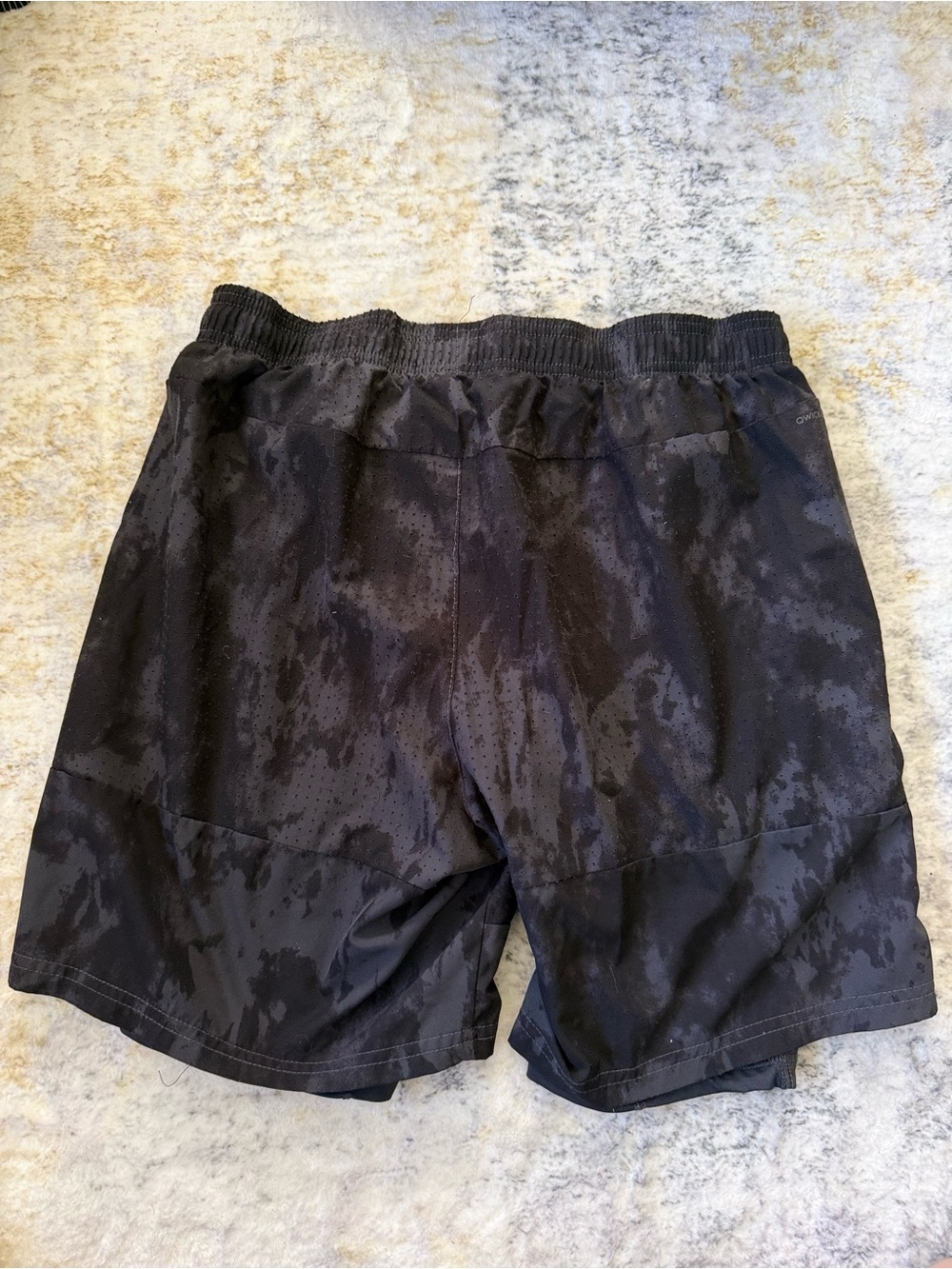 Men’s Athletic Shorts M Black Camo Lined Gym Running Workout Quick Dry - Picture 2 of 4